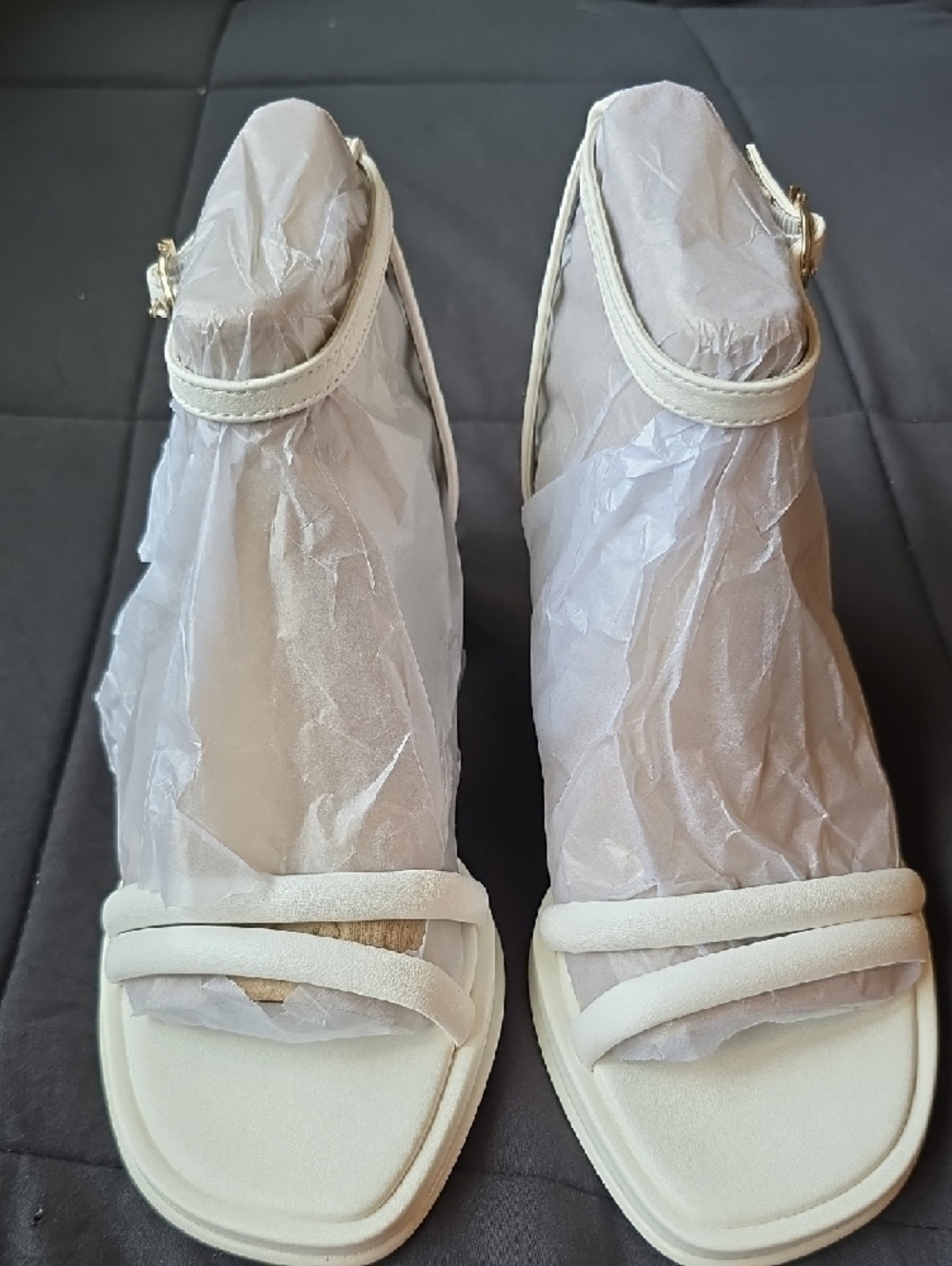 Circus by Sam Edelman Holly Bright White Strappy Block Heel Sandals - Picture 9 of 15